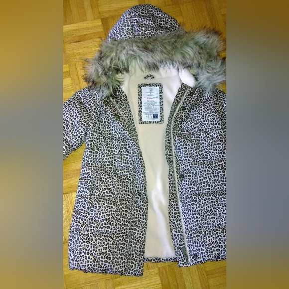 Baby Gap leopard print water resistant puffer winter jacket - Picture 6 of 8
